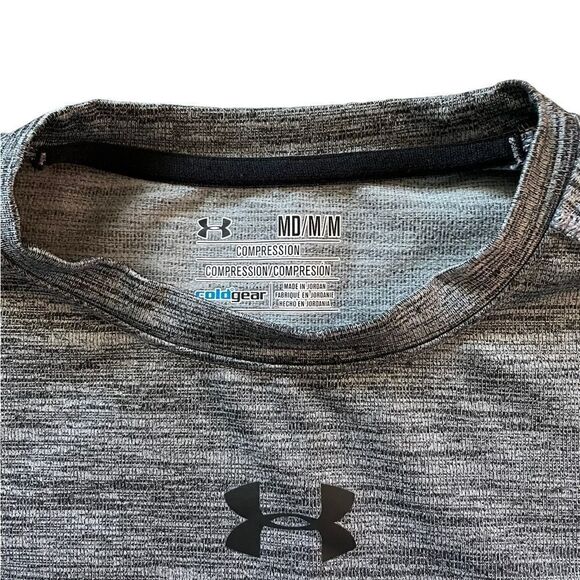 UNDER ARMOUR Coldgear Compression Long Sleeve Top Gray Size Medium - Picture 2 of 4